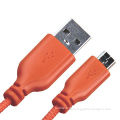 Micro USB Cable for Samsung with Soft Colorful Nylon Jacket, Tangle-free